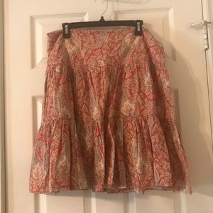 Chaps Denim Paisley Skirt